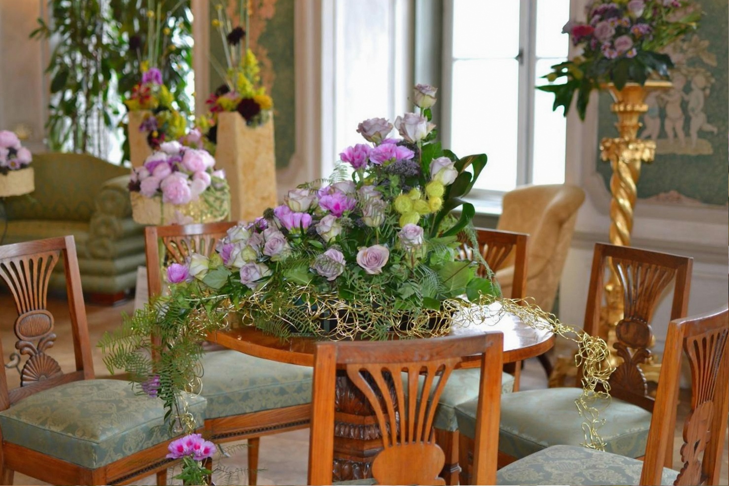 Academic research environment showing historical floristry archives and documentation